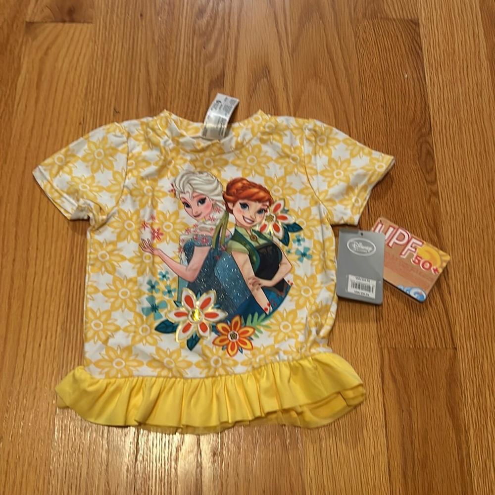 Disney Elsa and Anna swimsuit top, size kids 5/6